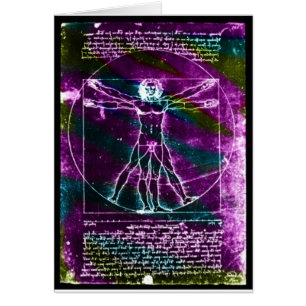 Famous DaVinci Man in Circle Drawing, coloured!