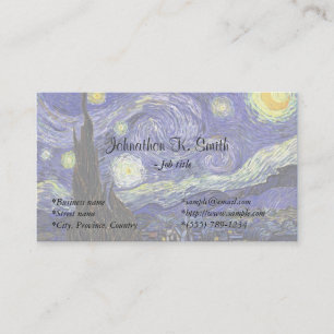 Famous fine art Starry Night Business Card