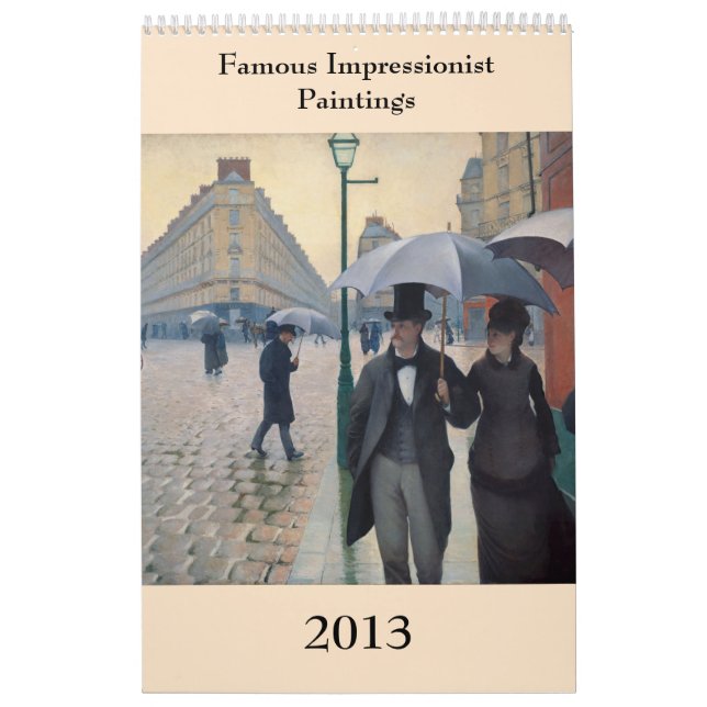 Famous Impressionist Painting ~ Changes to 2019 Calendar (Cover)