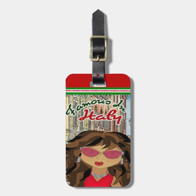 Famous in Italy Luggage Tag (Front Vertical)