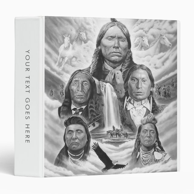 Famous Indian Chiefs Native Americans Template Binder (Front/Spine)