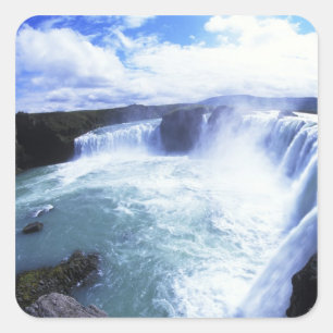 Famous Jodafoss Falls in North Central Iceland Square Sticker