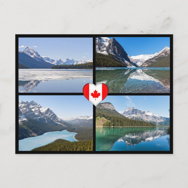 Famous lakes and landscapes in West Canada Postcard (Front)