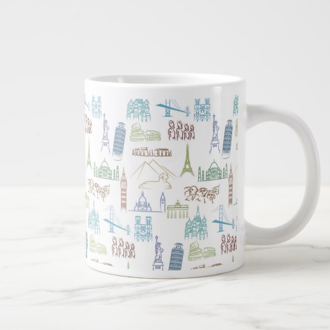 Famous Landmarks Pattern Large Coffee Mug (Right)