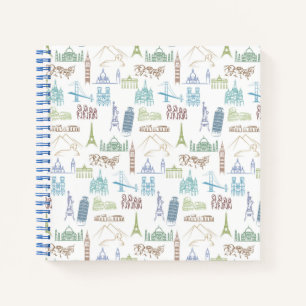 Famous Landmarks Pattern Notebook