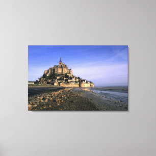 Famous Le Mont St. Michel Island Fortress in Canvas Print