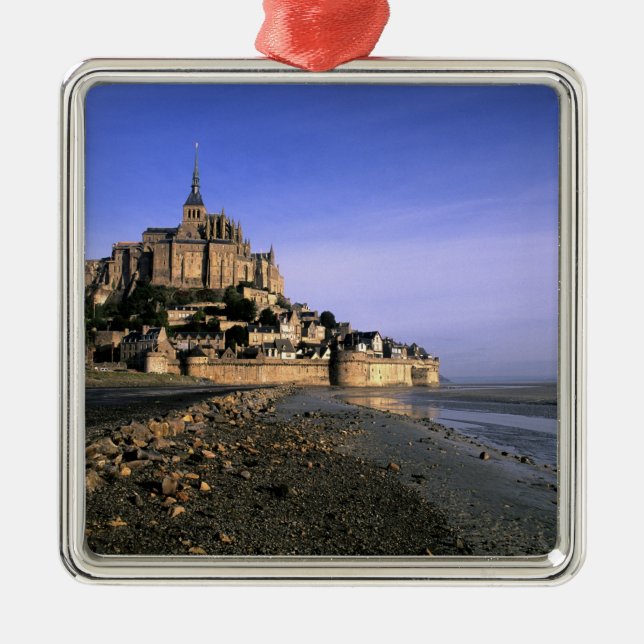 Famous Le Mont St. Michel Island Fortress in Metal Ornament (Front)