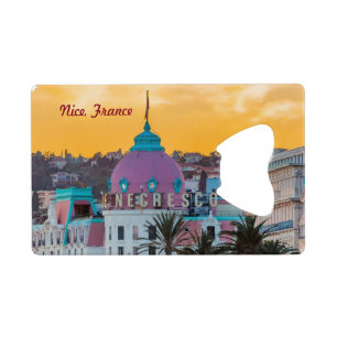 Famous luxury hotel Hotel Negresco in Nice France Credit Card Bottle Opener