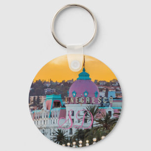 Famous luxury hotel Hotel Negresco in Nice France Keychain