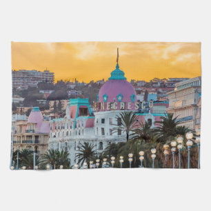 Famous luxury hotel Hotel Negresco in Nice France Kitchen Towel