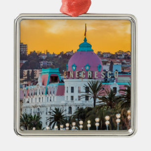 Famous luxury hotel Hotel Negresco in Nice France Metal Ornament