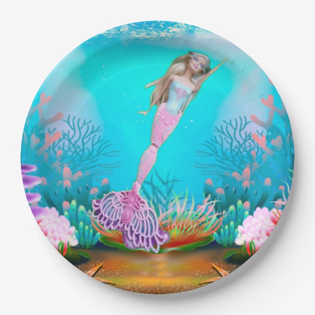 Famous Mermaid Paper Plate (Front)
