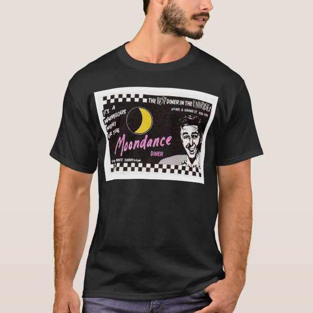Famous Moondance Diner New York City Newspaper Ad T-Shirt (Front)