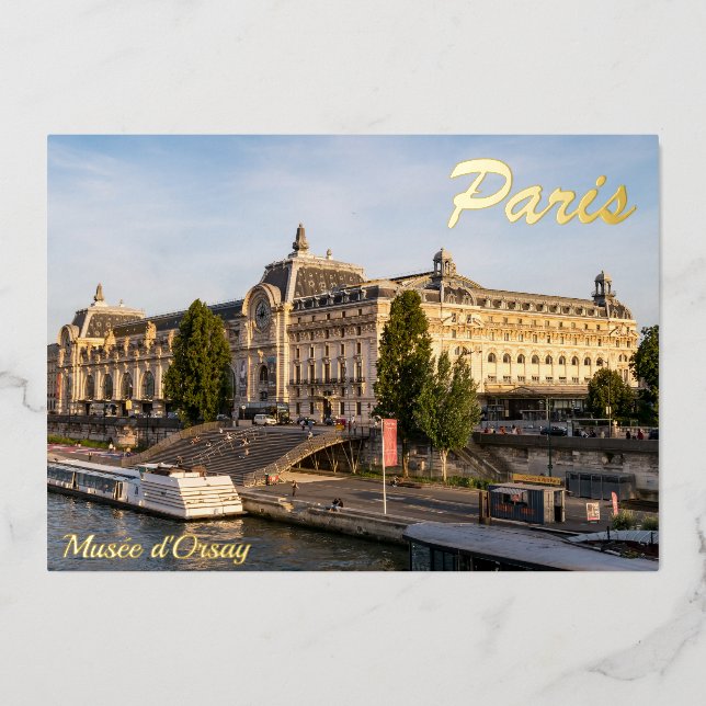 Famous Musée d'Orsay - Paris, France, Europe Foil Holiday Card (Front)