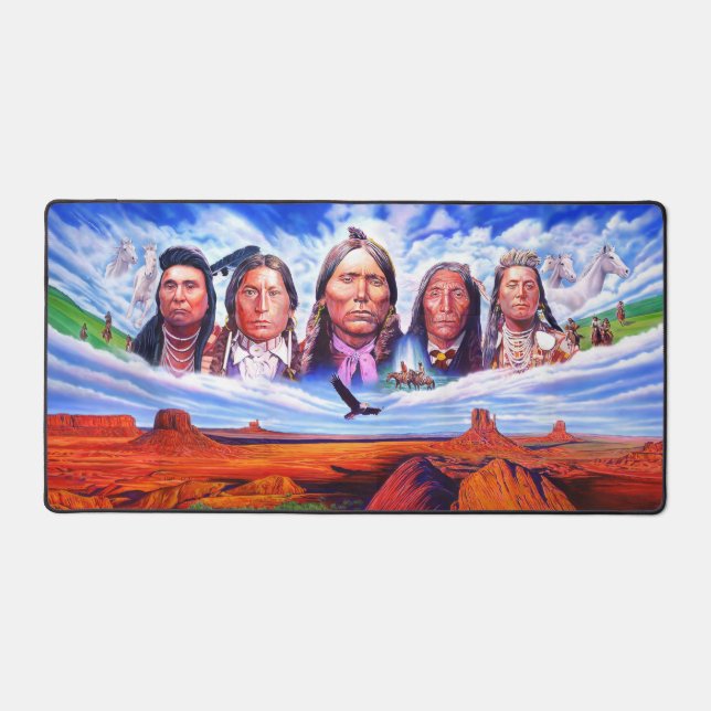 Famous Native Americans Indian Chiefs Painting Desk Mat (Front)