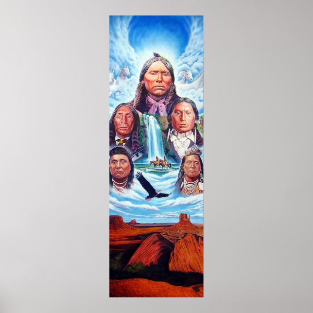 Famous Native Americans Indian Chiefs Painting Poster (Front)