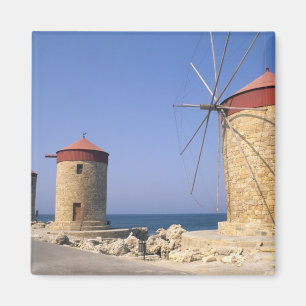 Famous old windmills of Rhodes Greece Magnet