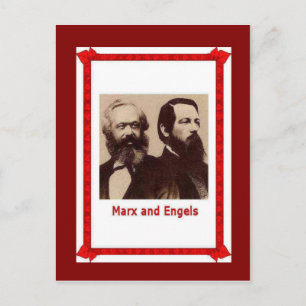 Famous people, Marx and Engels Postcard