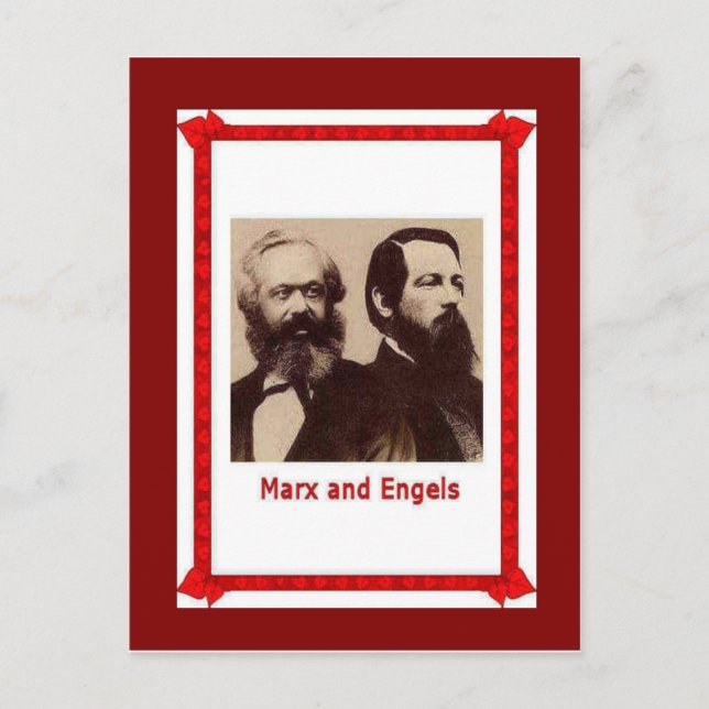 Famous people, Marx and Engels Postcard (Front)