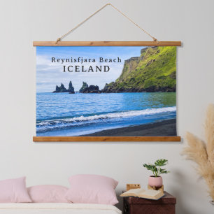 Famous Picturesque Beach Reynisfjara Iceland Hanging Tapestry
