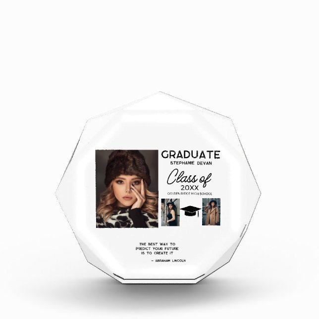 Famous Quote Grad Photo Block - Personalized Gift (Front)