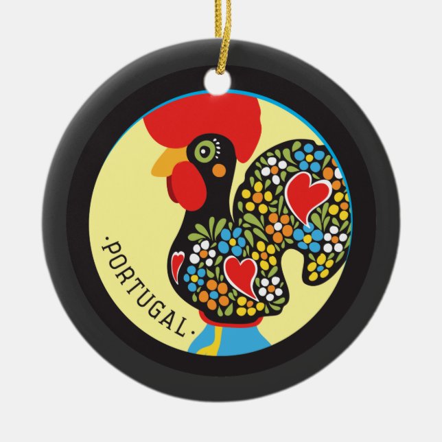 Famous Rooster of Barcelos Nr 06 Ceramic Ornament (Front)
