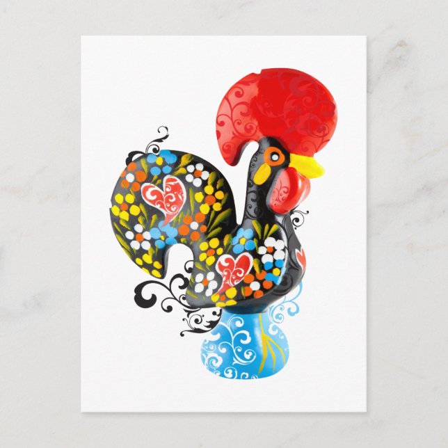 Famous Rooster of Barcelos Nr 06 - Floral edition Postcard (Front)