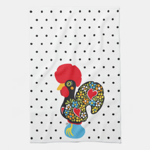 Famous Rooster of Barcelos Nr 06 - Polka Dots Kitchen Towel
