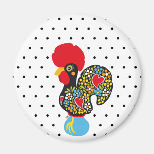 Famous Rooster of Barcelos Nr 06 - Polka Dots Magnet