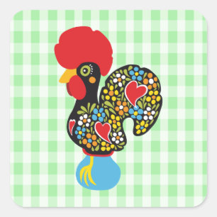 Famous Rooster of Barcelos Nr 06 Square Sticker