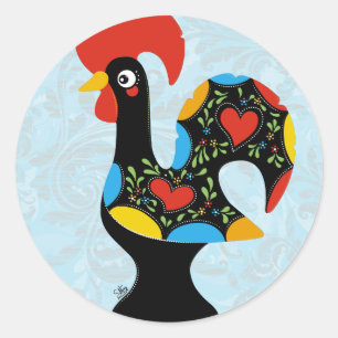 Famous Rooster of Barcelos Nr 09 Classic Round Sticker