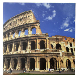 Famous ruins of the Coliseum in Rome Italy Tile