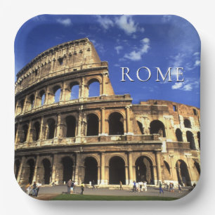 Famous Ruins of the Coliseum Rome Italy Paper Plate