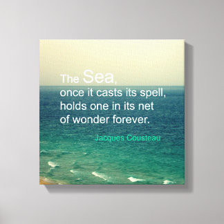 FAMOUS SEA QUOTE JACQUES COUSTEAU PHOTO ART CANVAS PRINT