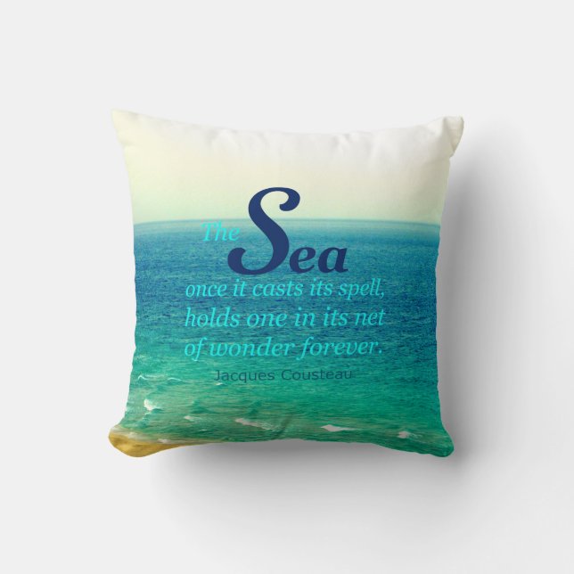 FAMOUS SEA QUOTE JACQUES COUSTEAU PILLOW (Front)