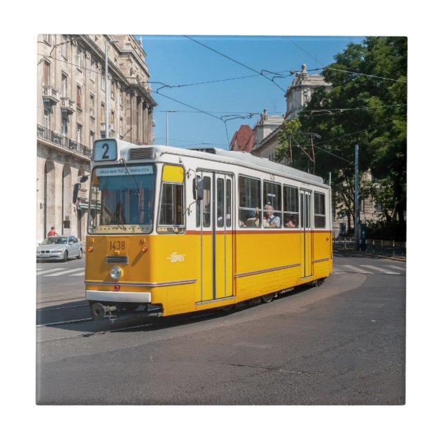 Famous Tramway two in Budapest, Hungary Tile (Front)