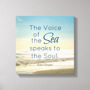 FAMOUS VOICE OF THE SEA SPEAKS TO THE SOUL QUOTE CANVAS PRINT
