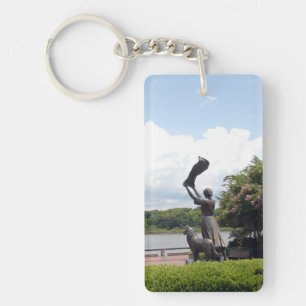 Famous Waving Girl At Savannah, Georgia Keychain