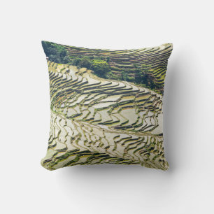 Famous yuanyang Rice Terraces - Yunnan, China Throw Pillow