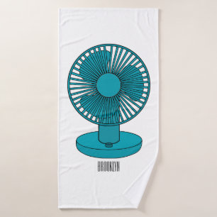 Fan cartoon illustration  bath towel