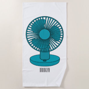 Fan cartoon illustration  beach towel