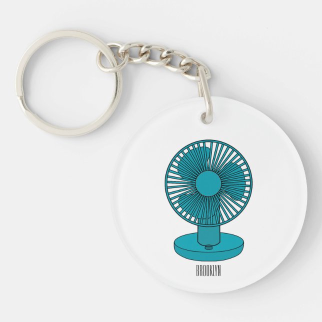 Fan cartoon illustration  keychain (Front)