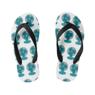 Fan cartoon illustration  kid's flip flops
