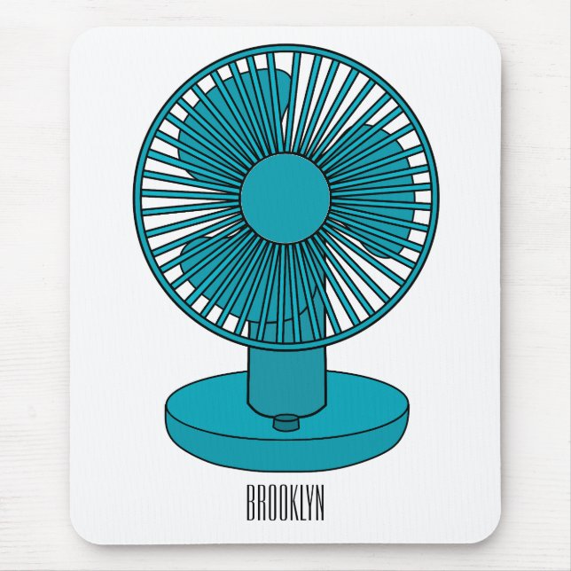 Fan cartoon illustration  mouse pad (Front)