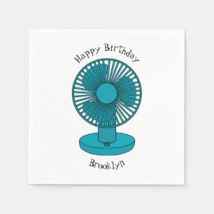 Fan cartoon illustration napkin