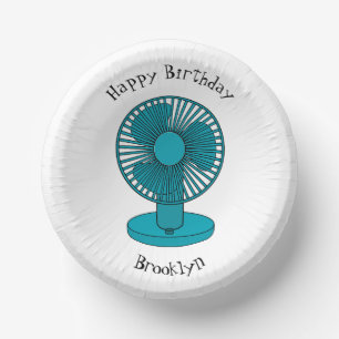 Fan cartoon illustration paper plate