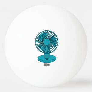 Fan cartoon illustration ping pong ball