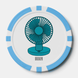 Fan cartoon illustration  poker chips