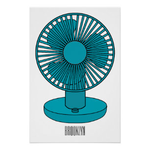 Fan cartoon illustration poster