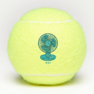 Fan cartoon illustration  tennis balls